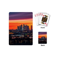 Downtown Skyline Sunset Buildings Playing Cards Single Design (mini) by Ravend