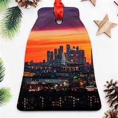 Downtown Skyline Sunset Buildings Ornament (bell)