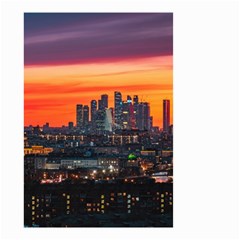 Downtown Skyline Sunset Buildings Small Garden Flag (two Sides) by Ravend