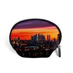 Downtown Skyline Sunset Buildings Accessory Pouch (small) by Ravend