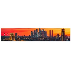 Downtown Skyline Sunset Buildings Large Premium Plush Fleece Scarf  by Ravend