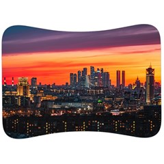 Downtown Skyline Sunset Buildings Velour Seat Head Rest Cushion by Ravend