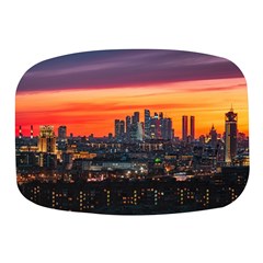 Downtown Skyline Sunset Buildings Mini Square Pill Box by Ravend