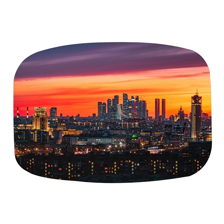 Downtown Skyline Sunset Buildings Mini Square Pill Box