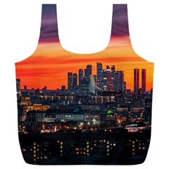 Downtown Skyline Sunset Buildings Full Print Recycle Bag (xxl) by Ravend