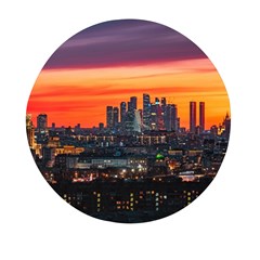 Downtown Skyline Sunset Buildings Mini Round Pill Box (pack Of 5) by Ravend