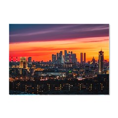 Downtown Skyline Sunset Buildings Crystal Sticker (a4) by Ravend