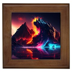 Mountain Color Colorful Love Art Framed Tile by Ravend