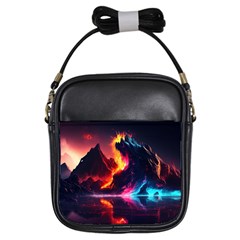 Mountain Color Colorful Love Art Girls Sling Bag by Ravend