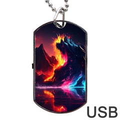 Mountain Color Colorful Love Art Dog Tag Usb Flash (one Side) by Ravend