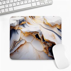 Marble Stone Abstract Gold White Large Mousepad by Ravend