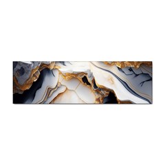 Marble Stone Abstract Gold White Sticker (bumper) by Ravend