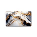 Marble Stone Abstract Gold White Magnet (Name Card) Front