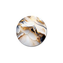 Marble Stone Abstract Gold White Golf Ball Marker (4 Pack) by Ravend