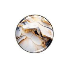 Marble Stone Abstract Gold White Hat Clip Ball Marker (10 Pack) by Ravend