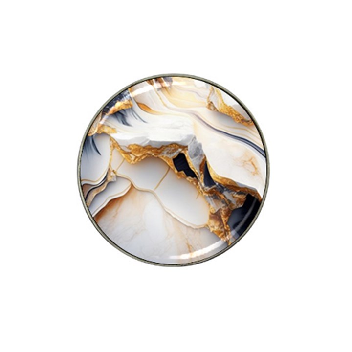 Marble Stone Abstract Gold White Hat Clip Ball Marker (10 pack)