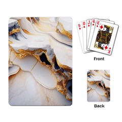 Marble Stone Abstract Gold White Playing Cards Single Design (rectangle) by Ravend