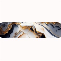 Marble Stone Abstract Gold White Large Bar Mat by Ravend