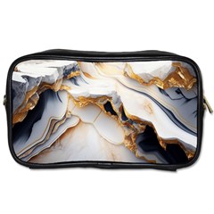 Marble Stone Abstract Gold White Toiletries Bag (two Sides) by Ravend