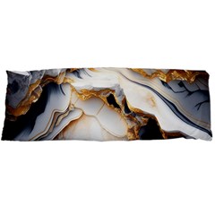 Marble Stone Abstract Gold White Body Pillow Case Dakimakura (two Sides) by Ravend