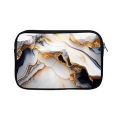 Marble Stone Abstract Gold White Apple Ipad Mini Zipper Cases by Ravend