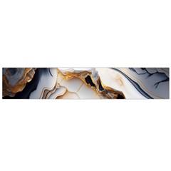 Marble Stone Abstract Gold White Large Premium Plush Fleece Scarf  by Ravend