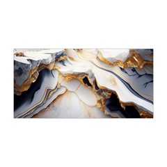 Marble Stone Abstract Gold White Yoga Headband by Ravend