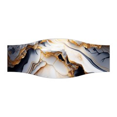 Marble Stone Abstract Gold White Stretchable Headband by Ravend