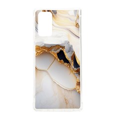 Marble Stone Abstract Gold White Samsung Galaxy Note 20 Tpu Uv Case by Ravend