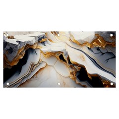 Marble Stone Abstract Gold White Banner And Sign 6  X 3  by Ravend