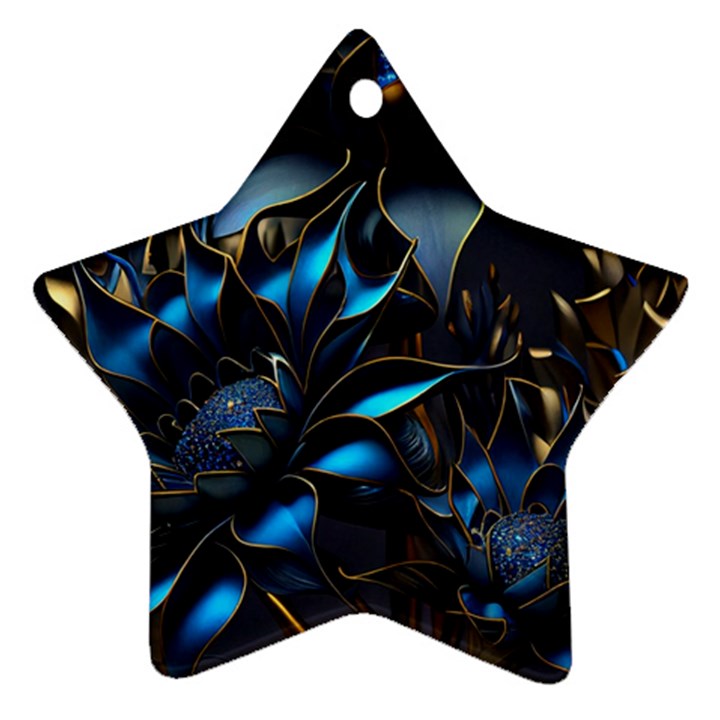 Flower Metal Flowers Sculpture Ornament (Star)