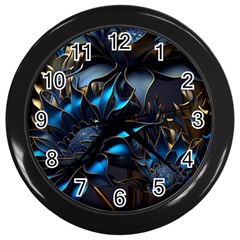 Flower Metal Flowers Sculpture Wall Clock (black) by Ravend