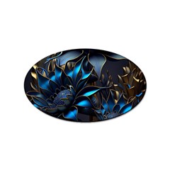 Flower Metal Flowers Sculpture Sticker (oval) by Ravend