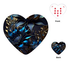 Flower Metal Flowers Sculpture Playing Cards Single Design (heart)