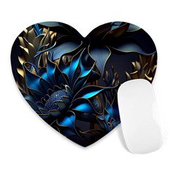 Flower Metal Flowers Sculpture Heart Mousepad by Ravend