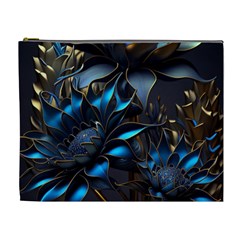 Flower Metal Flowers Sculpture Cosmetic Bag (xl) by Ravend