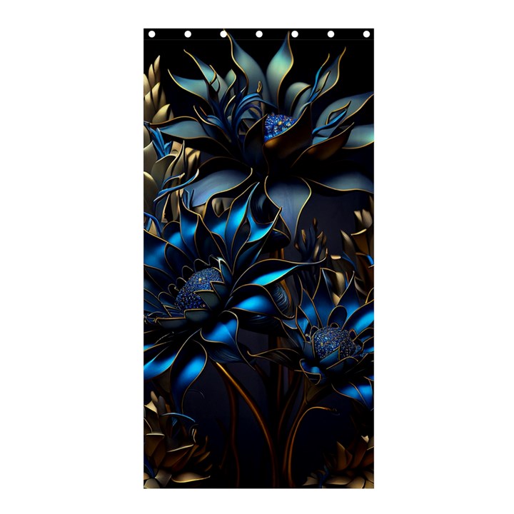 Flower Metal Flowers Sculpture Shower Curtain 36  x 72  (Stall) 