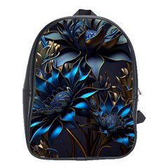 Flower Metal Flowers Sculpture School Bag (xl) by Ravend