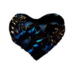 Flower Metal Flowers Sculpture Standard 16  Premium Heart Shape Cushions Back