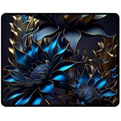 Flower Metal Flowers Sculpture Fleece Blanket (medium) by Ravend