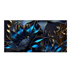 Flower Metal Flowers Sculpture Satin Wrap 35  X 70  by Ravend