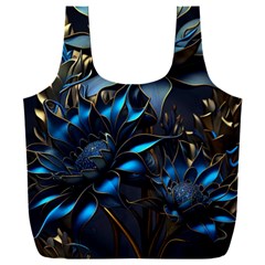 Flower Metal Flowers Sculpture Full Print Recycle Bag (xxl) by Ravend