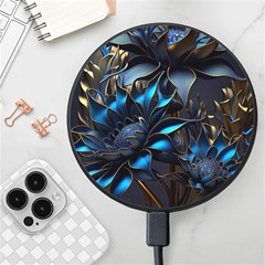 Flower Metal Flowers Sculpture Wireless Fast Charger(black) by Ravend