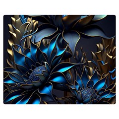 Flower Metal Flowers Sculpture One Side Premium Plush Fleece Blanket (medium)