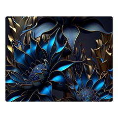 Flower Metal Flowers Sculpture One Side Premium Plush Fleece Blanket (large)