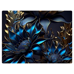 Flower Metal Flowers Sculpture One Side Premium Plush Fleece Blanket (extra Small) by Ravend