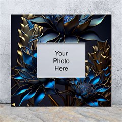 Flower Metal Flowers Sculpture White Wall Photo Frame 5  X 7  by Ravend