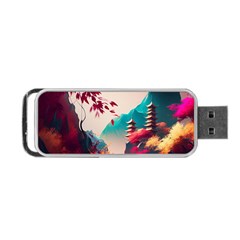 Asia Japan Pagoda Colorful Vintage Portable Usb Flash (two Sides) by Ravend