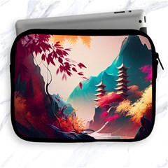 Asia Japan Pagoda Colorful Vintage Apple Ipad 2/3/4 Zipper Cases by Ravend