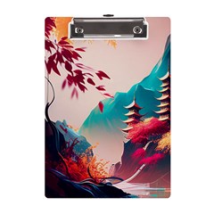 Asia Japan Pagoda Colorful Vintage A5 Acrylic Clipboard